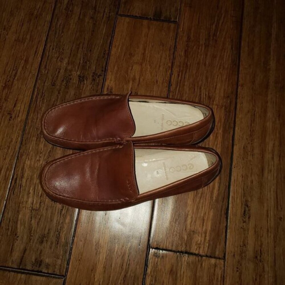 ecco Driving Shoes Loafer Slip-on Leather Mens Size 44 10-10.5 EXTRA WIDTH - Picture 13 of 15